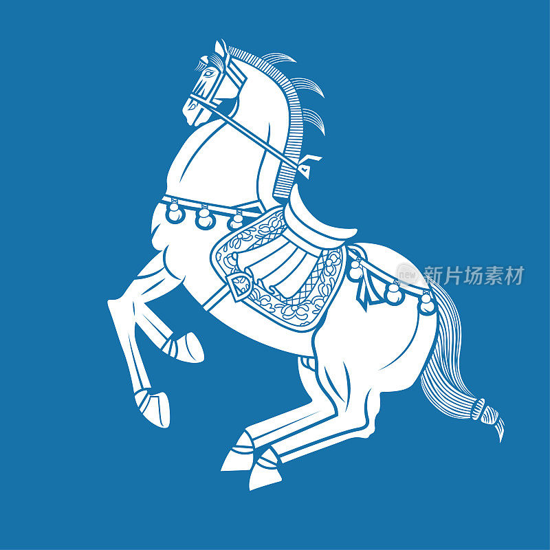 Standing war horse(China paper-cut patterns)